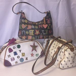 Lot of 3 Dooney & Bourke Leather Handbag